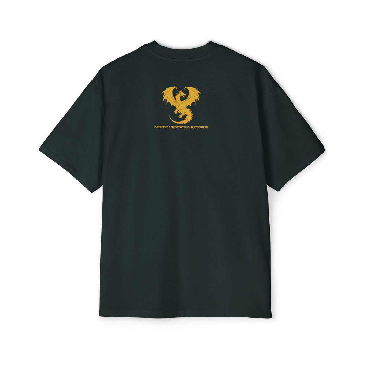 Heavyweight Oversized Cotton Tee - MMR Gold Dragon Chest & Back Graphic