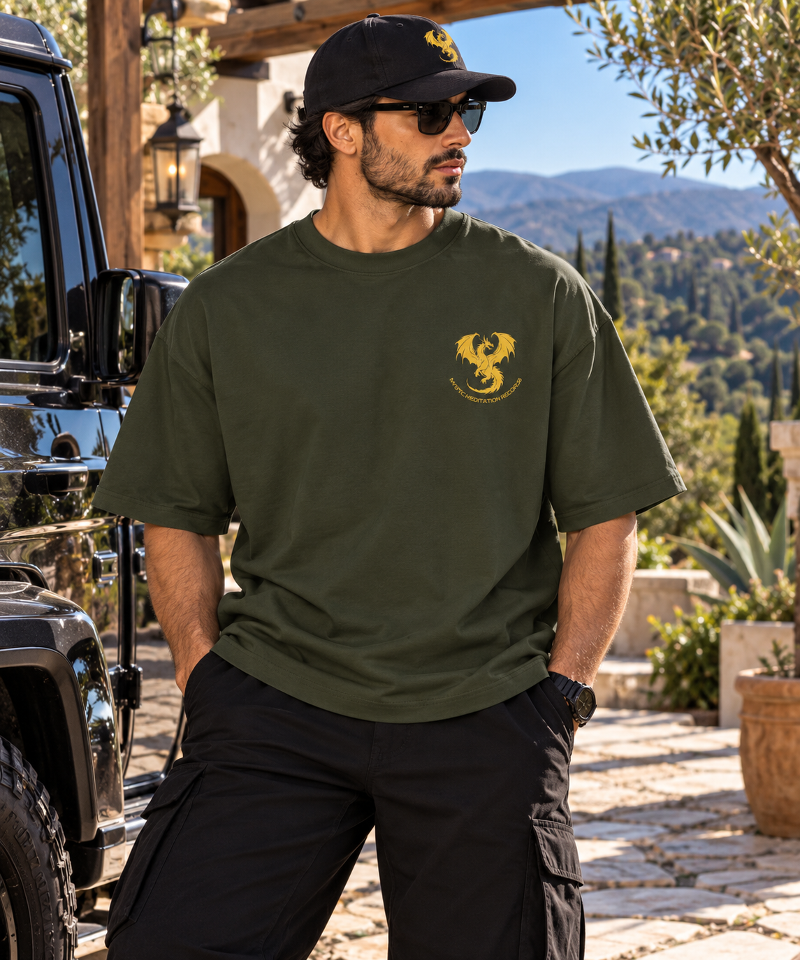 Oversized Cotton T-Shirt - Gold Dragon MMR (HV)