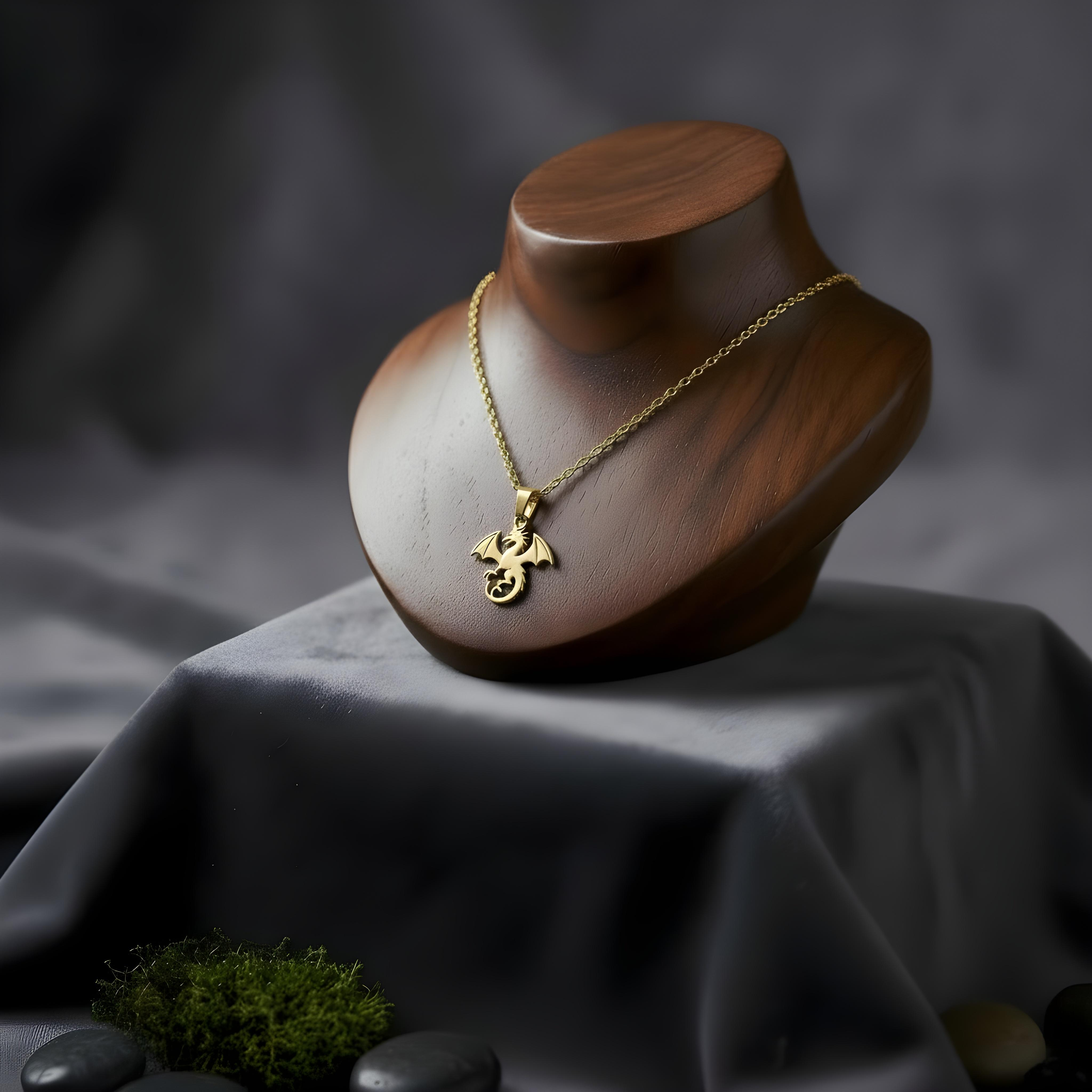 Mystic Dragon Pendant Unisex Necklace | 22cm Chain