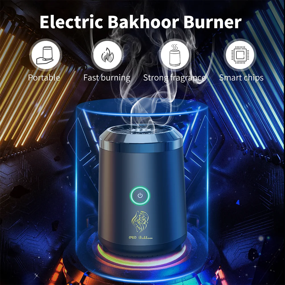 OUD Bakhoor Electric Incense Burner – USB-Powered Ceramic Aroma Diffuser Portable Electronic Censer for Spiritual Fragrance