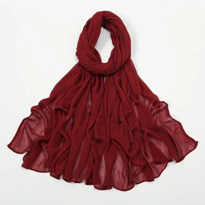 Breathable Crinkle Hijab – Large Rayon Scarf for Modest Muslim Fashion for Women