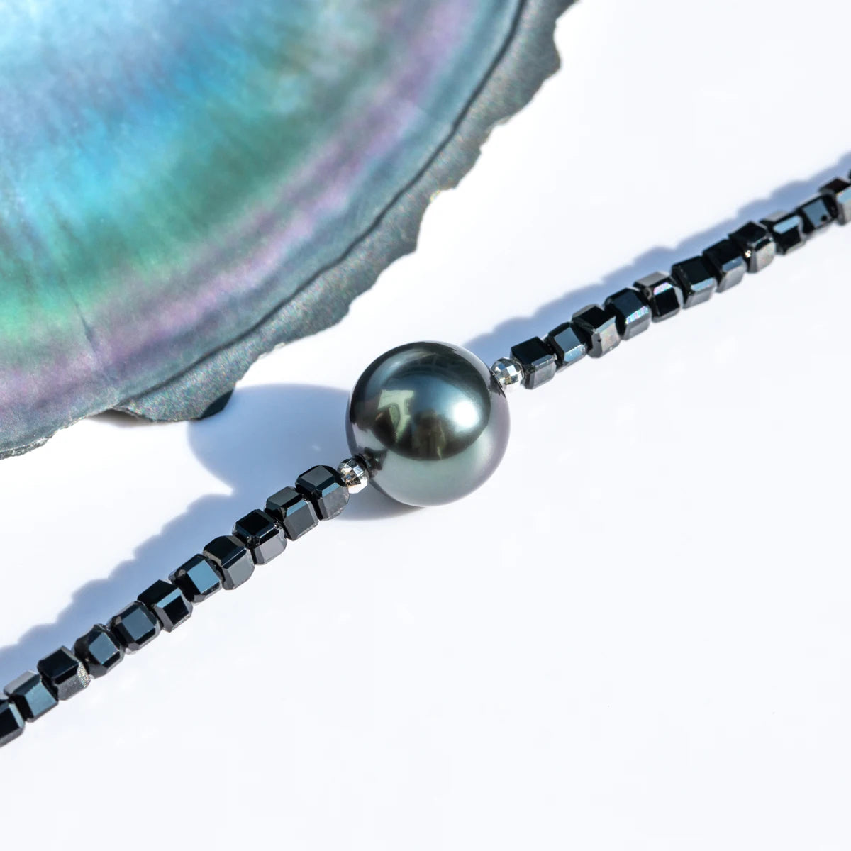 Tahitian Black Pearl Bracelet – 925 Sterling Silver with Baroque Pearls & Crystal Beads 15+5cm Strand Bracelet