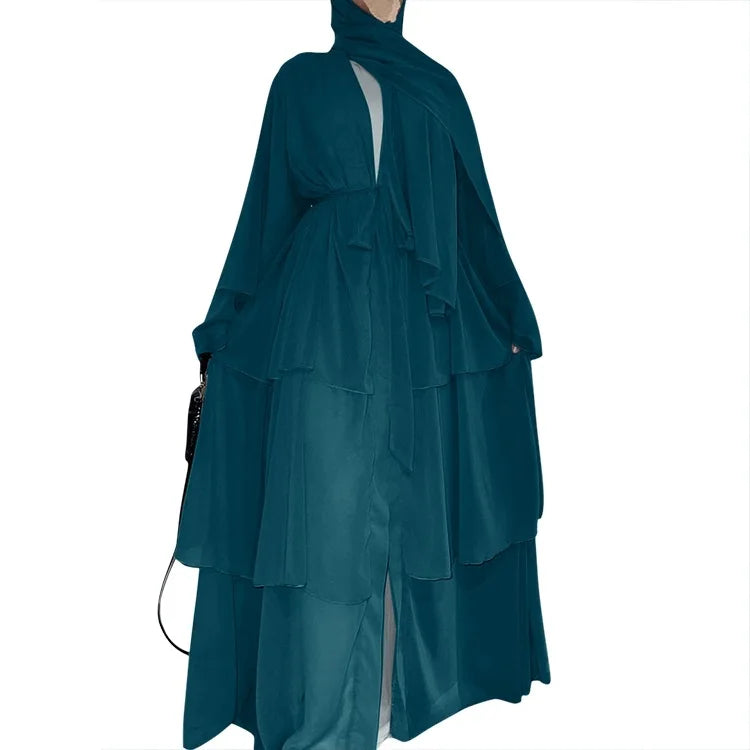 The Classic Feathered Chiffon Abaya For Women