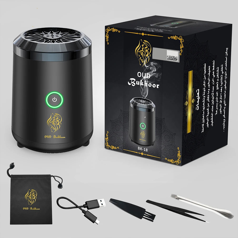 OUD Bakhoor Electric Incense Burner – USB-Powered Ceramic Aroma Diffuser Portable Electronic Censer for Spiritual Fragrance
