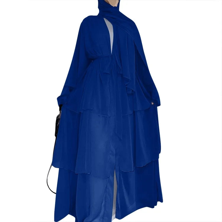 The Classic Feathered Chiffon Abaya For Women