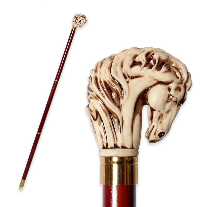 Limited Horse Head Sunnah Cane – 97cm Detachable Wooden Walking Stick