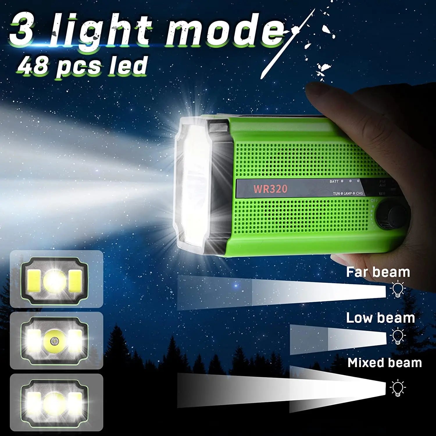 Emergency Weather Radio – 20000mAh Solar Power Bank with AM/FM/NOAA, SOS Alarm & Flashlight