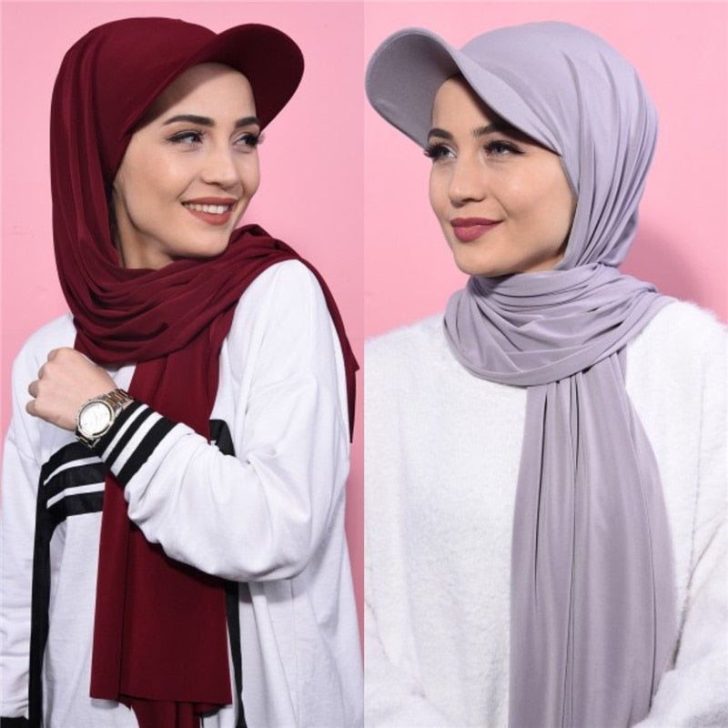 Baseball Cap Chiffon Hijab