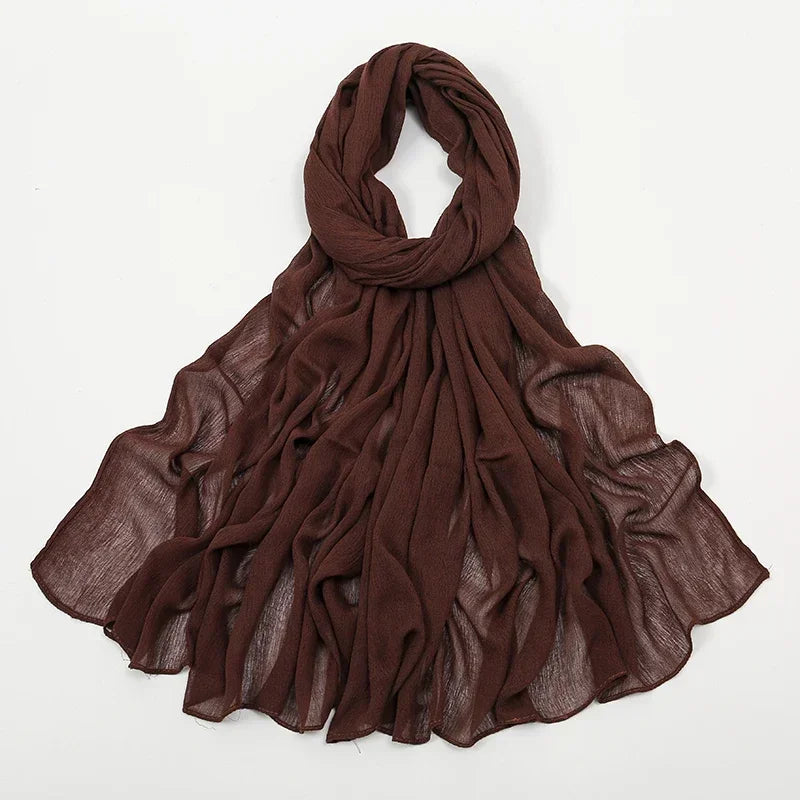 Breathable Crinkle Hijab – Large Rayon Scarf for Modest Muslim Fashion for Women