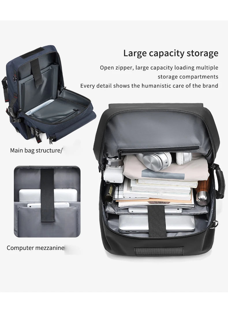 Waterproof Travel Backpack – 50L with USB Charging & Separate Shoe Bag