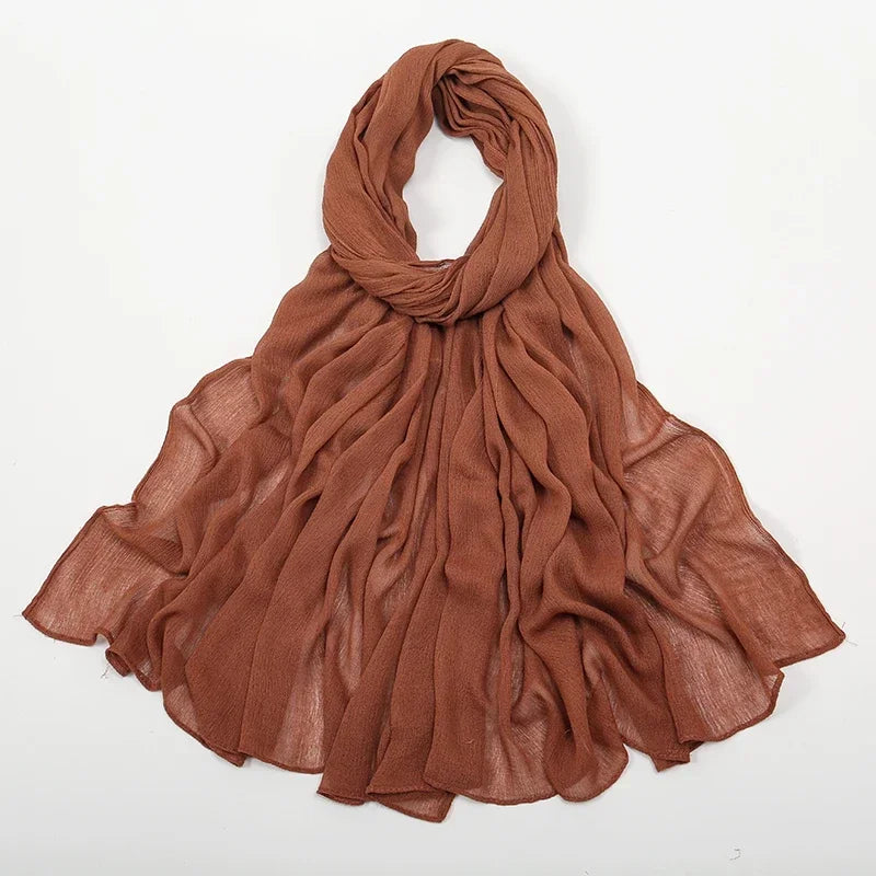 Breathable Crinkle Hijab – Large Rayon Scarf for Modest Muslim Fashion for Women