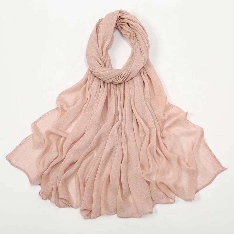 Breathable Crinkle Hijab – Large Rayon Scarf for Modest Muslim Fashion for Women