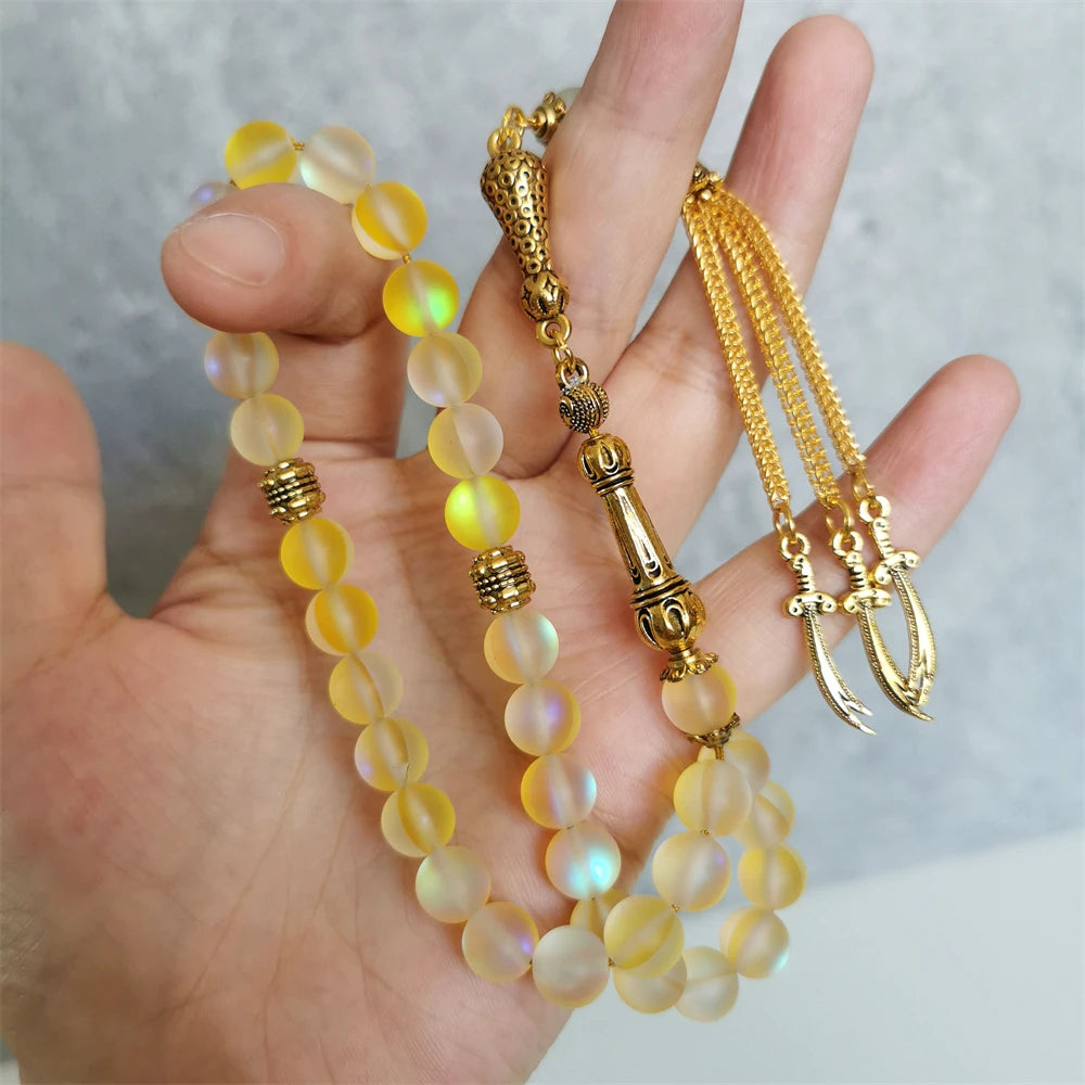 Crystal Tasbih and Bracelet – 33 to 99 Prayer Beads for Dhikr with Shining Synthetic Stones
