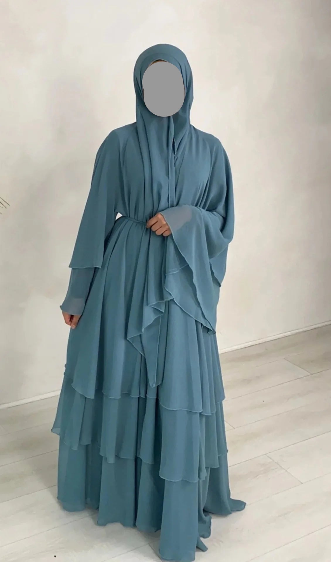 The Classic Feathered Chiffon Abaya For Women