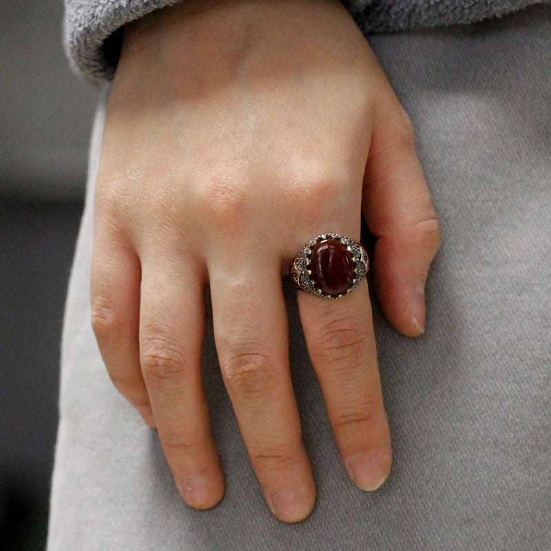 Turkish Aqiq Sunnah Ring for Men