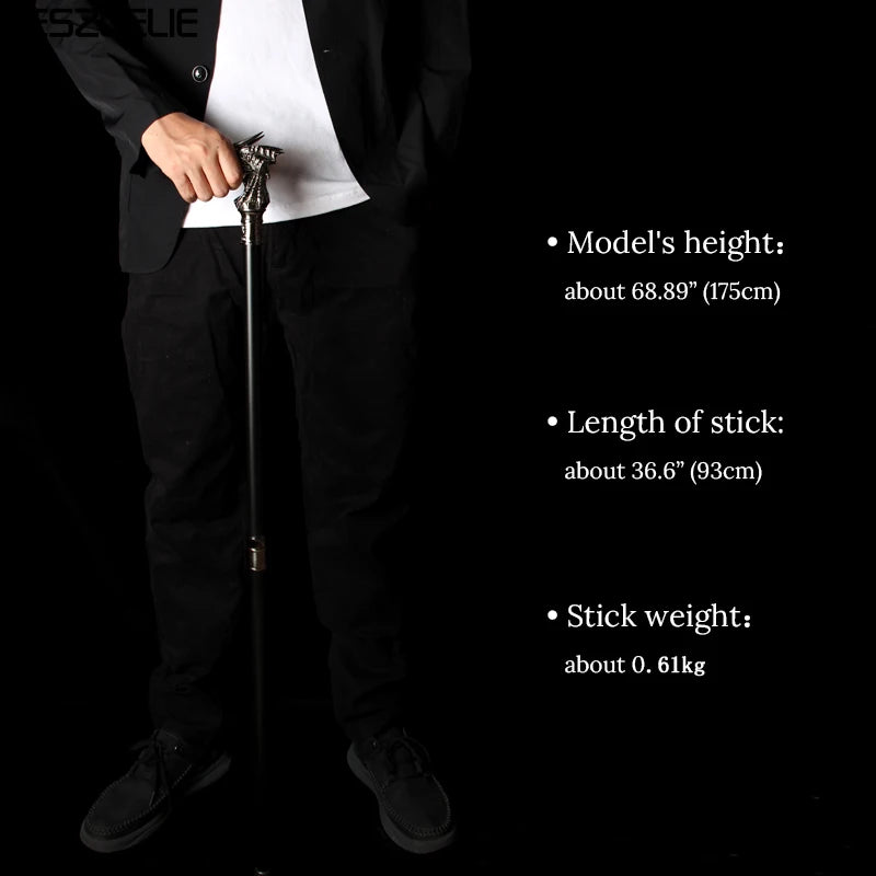 Luxury Dragon Head Walking Cane – 93cm Elegant Detachable Cane for Men & Women