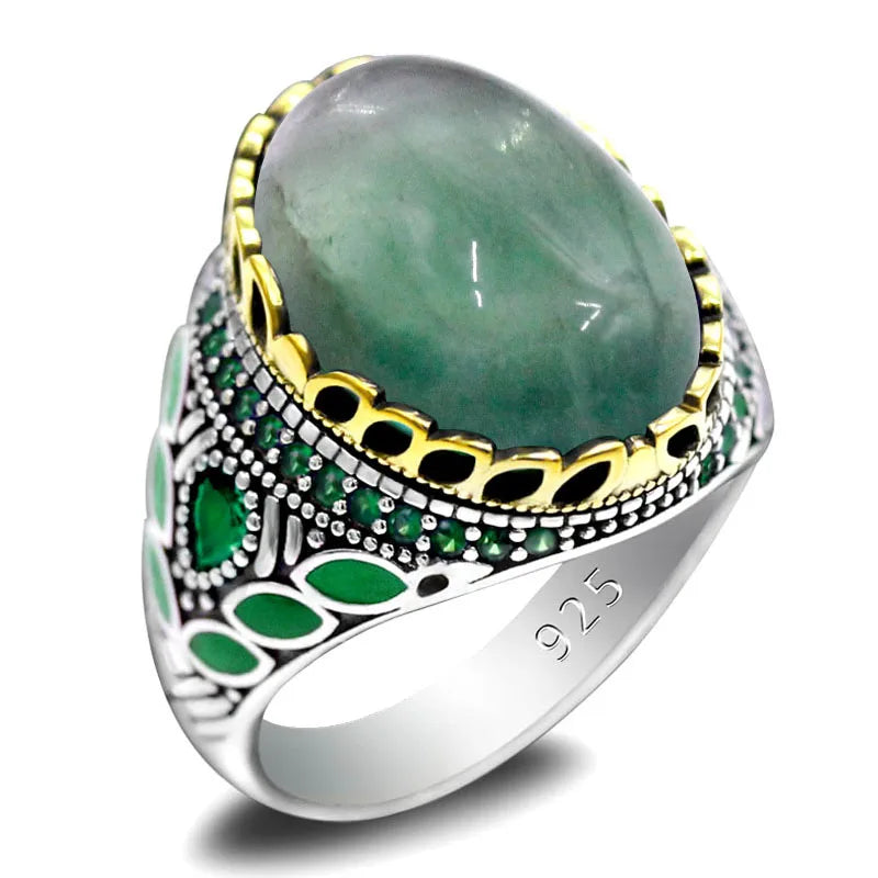 Elegant Handmade 925 Sterling Silver Fluorite Ring