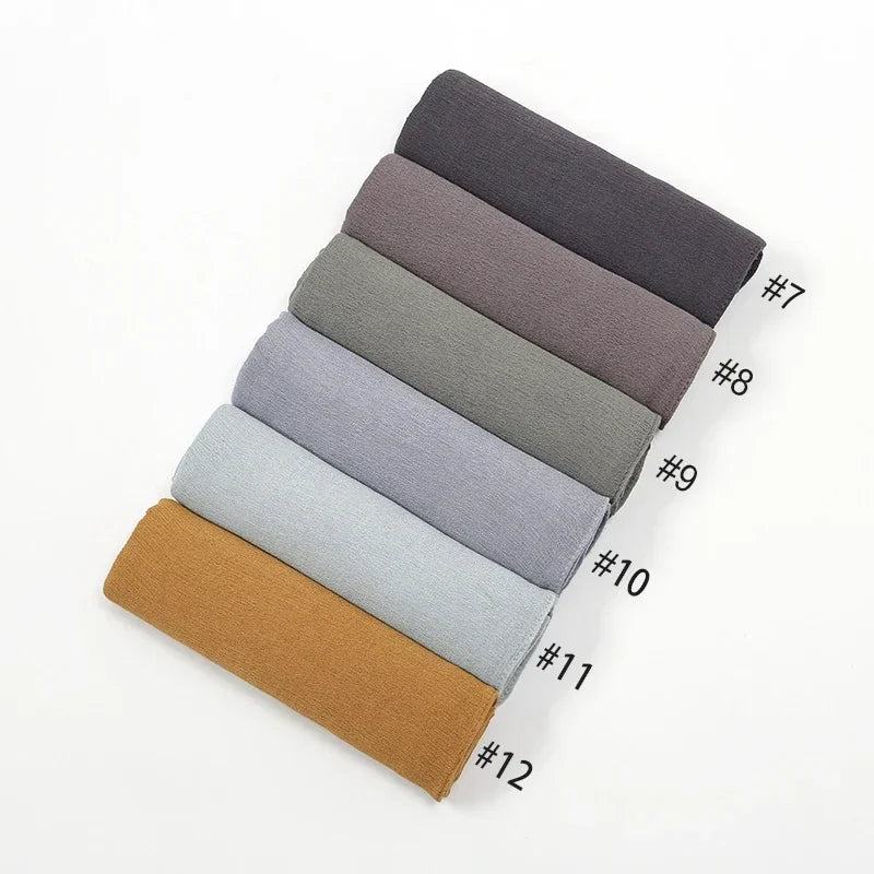Breathable Crinkle Hijab – Large Rayon Scarf for Modest Muslim Fashion for Women