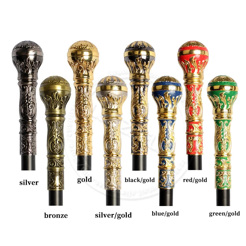Unisex Luxury Walking Cane – Gold Detachable Stick in 5 Elegant Colors, 93cm