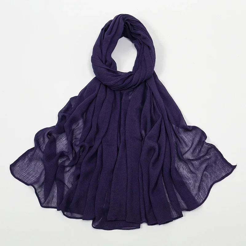 Breathable Crinkle Hijab – Large Rayon Scarf for Modest Muslim Fashion for Women