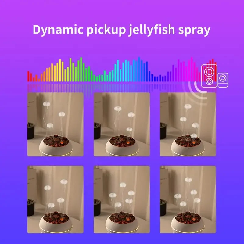 Dynamic Jellyfish Ultrasonic Air Humidifier – 250ml Essential Oil Diffuser with Remote Control & 7-Color Night Lights