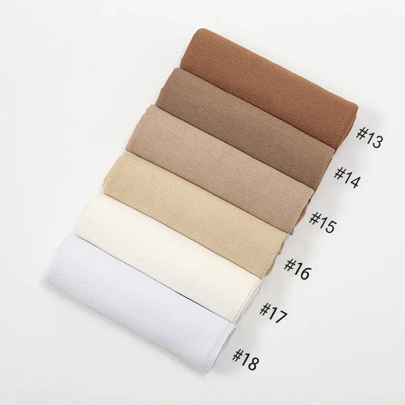 Breathable Crinkle Hijab – Large Rayon Scarf for Modest Muslim Fashion for Women