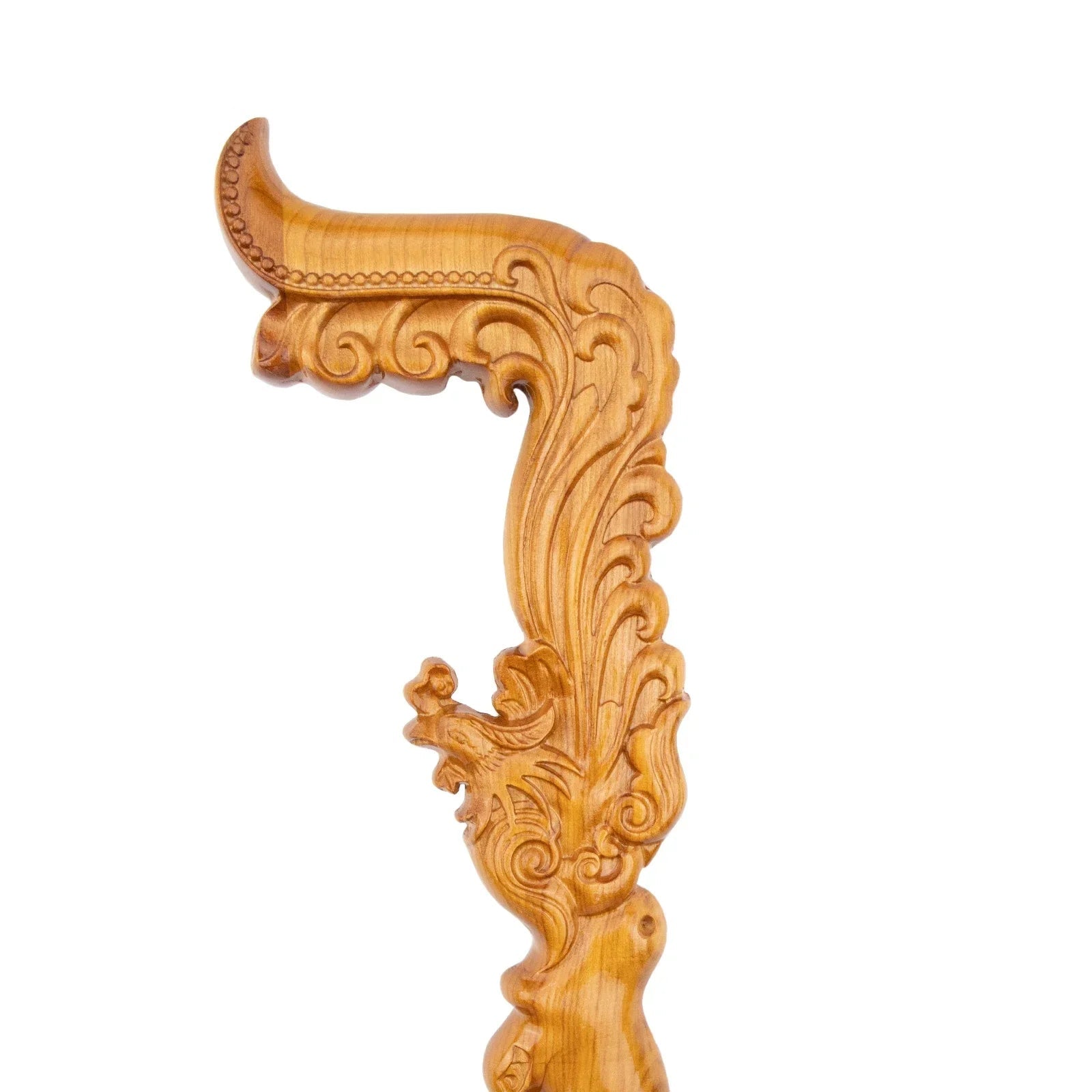 Decorative wooden carvings with intricate patterns on a white background, featuring the brand 'Aufengbao'.