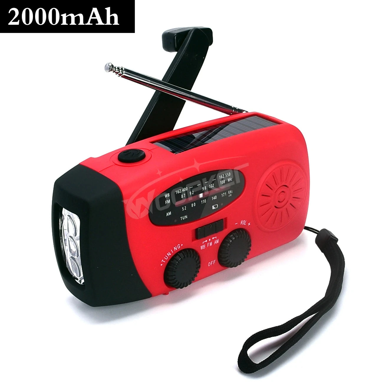 Emergency Weather Radio – 20000mAh Solar Power Bank with AM/FM/NOAA, SOS Alarm & Flashlight