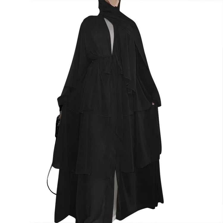 The Classic Feathered Chiffon Abaya For Women