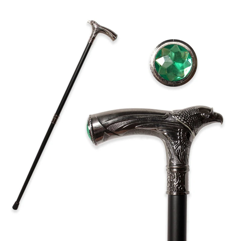 Eagle Head Spiritual Cane – 93cm Detachable Sunnah Stick with Multi-Color Gemstone Grip