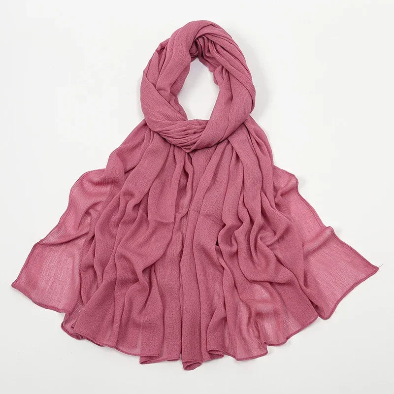 Breathable Crinkle Hijab – Large Rayon Scarf for Modest Muslim Fashion for Women