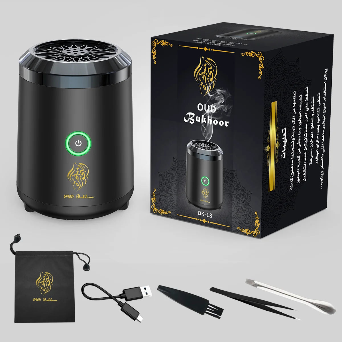 OUD Bakhoor Electric Incense Burner – USB-Powered Ceramic Aroma Diffuser Portable Electronic Censer for Spiritual Fragrance