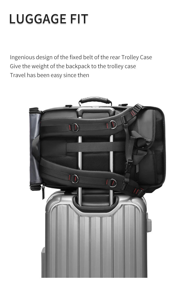 Waterproof Travel Backpack – 50L with USB Charging & Separate Shoe Bag