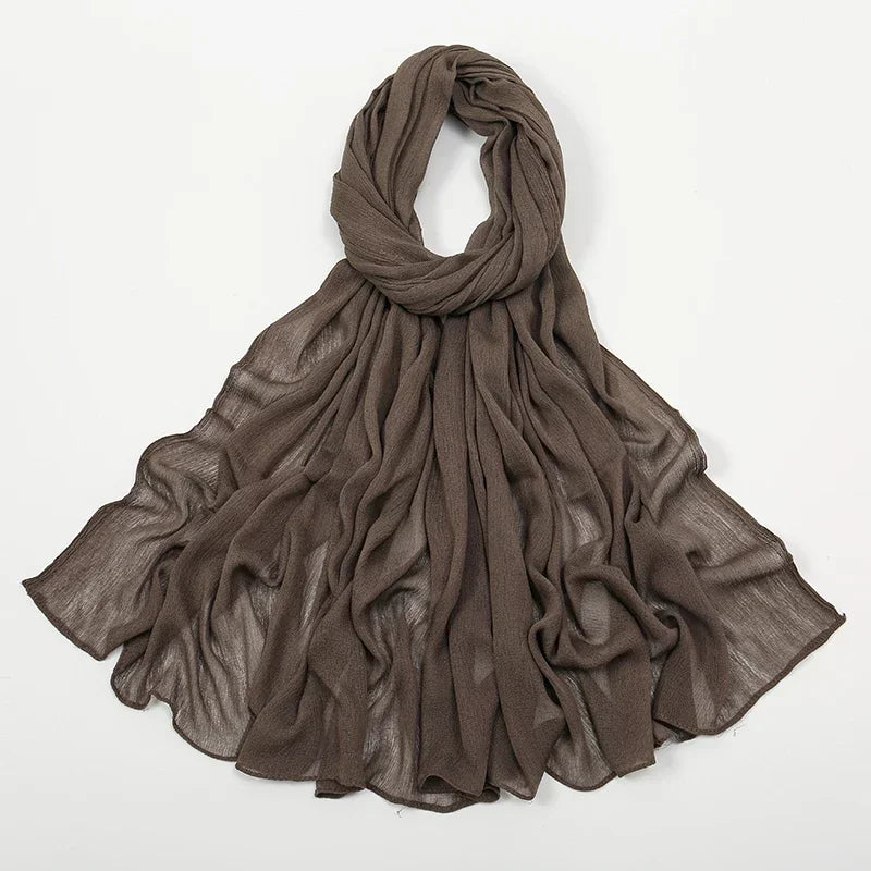Breathable Crinkle Hijab – Large Rayon Scarf for Modest Muslim Fashion for Women