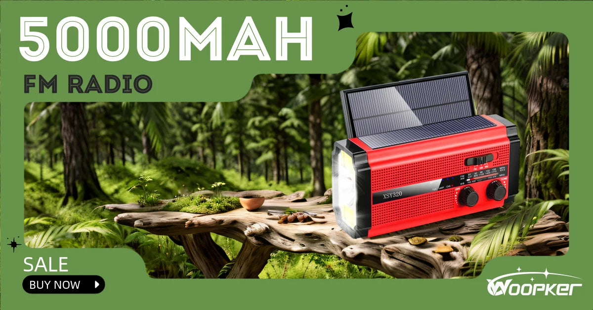 Emergency Weather Radio – 20000mAh Solar Power Bank with AM/FM/NOAA, SOS Alarm & Flashlight