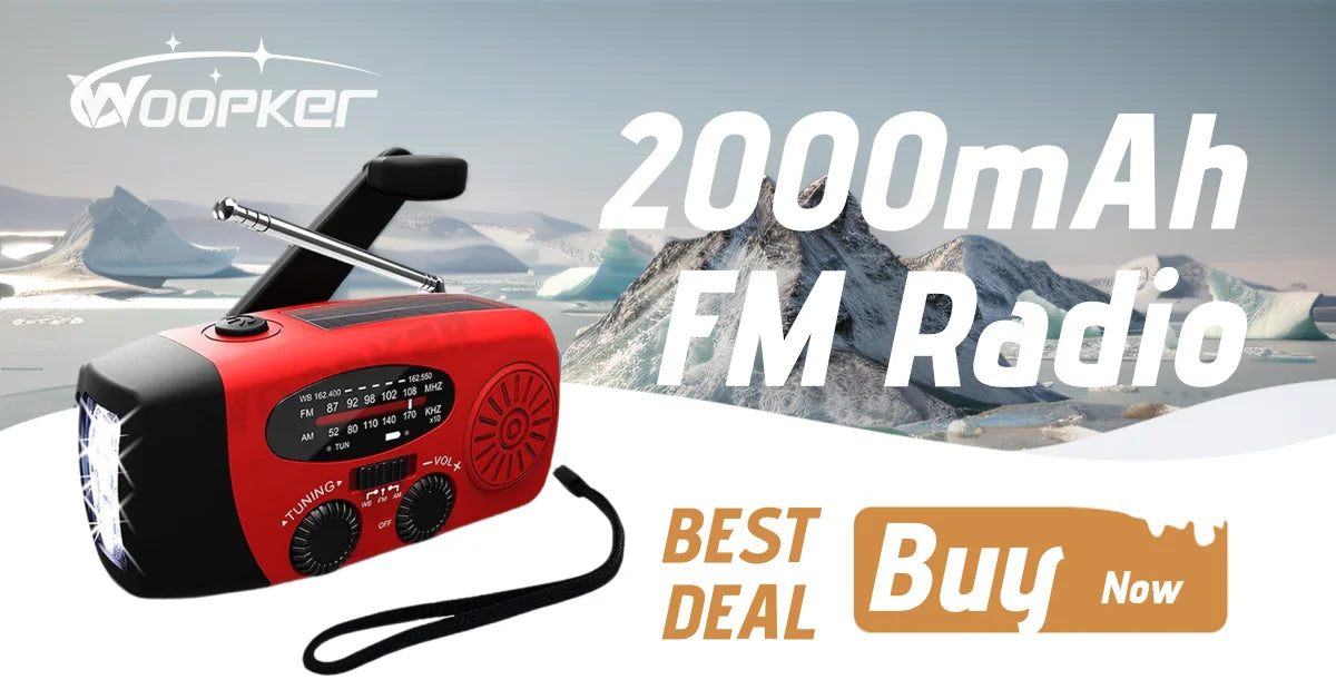 Emergency Weather Radio – 20000mAh Solar Power Bank with AM/FM/NOAA, SOS Alarm & Flashlight