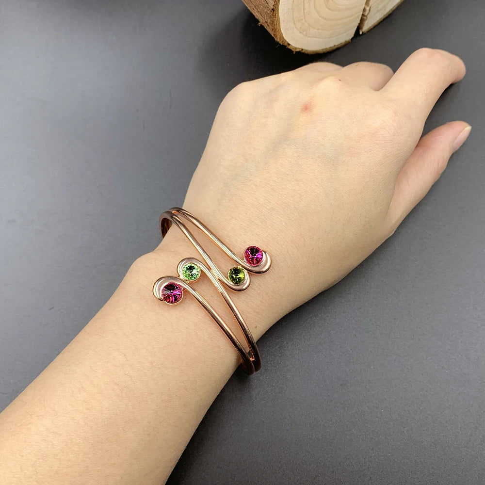 Limited Pure Copper Magnetic Therapy Bracelet – Zirconia & Powerful Healing Magnets for Women