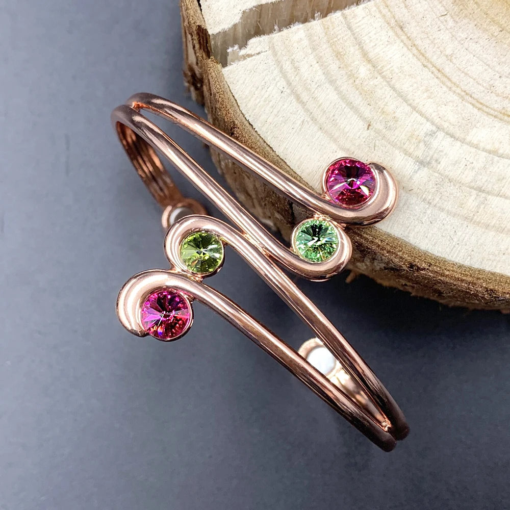 Limited Pure Copper Magnetic Therapy Bracelet – Zirconia & Powerful Healing Magnets for Women