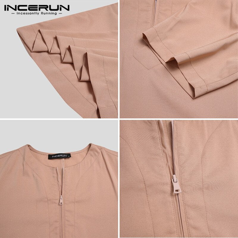 CHIC SHORT SLEEVED ABAYA (BEIGE / LIGHT PINK / WHITE)