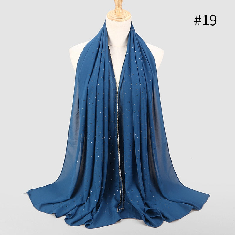 Pearl Bubble Chiffon Rhinestone Shawl