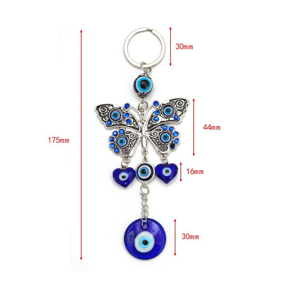 EVIL EYE Butterfly Keychain Key Chain Holder