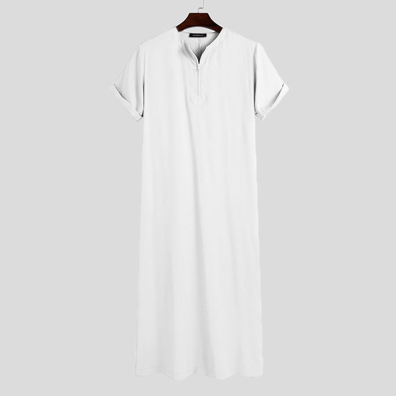 CHIC SHORT SLEEVED ABAYA (BEIGE / LIGHT PINK / WHITE)