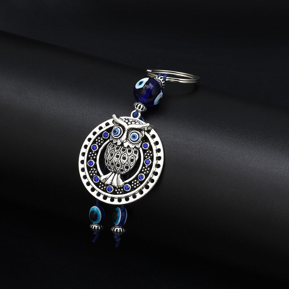 Turkish Evil Eye Protection Owl Key Chain