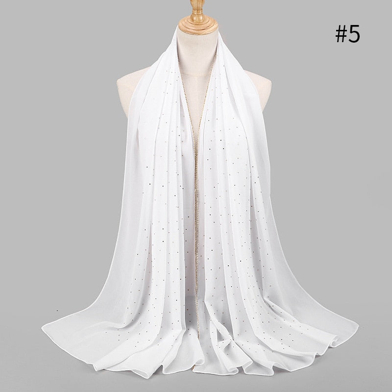 Pearl Bubble Chiffon Rhinestone Shawl