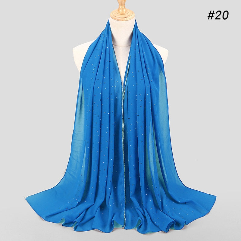 Pearl Bubble Chiffon Rhinestone Shawl