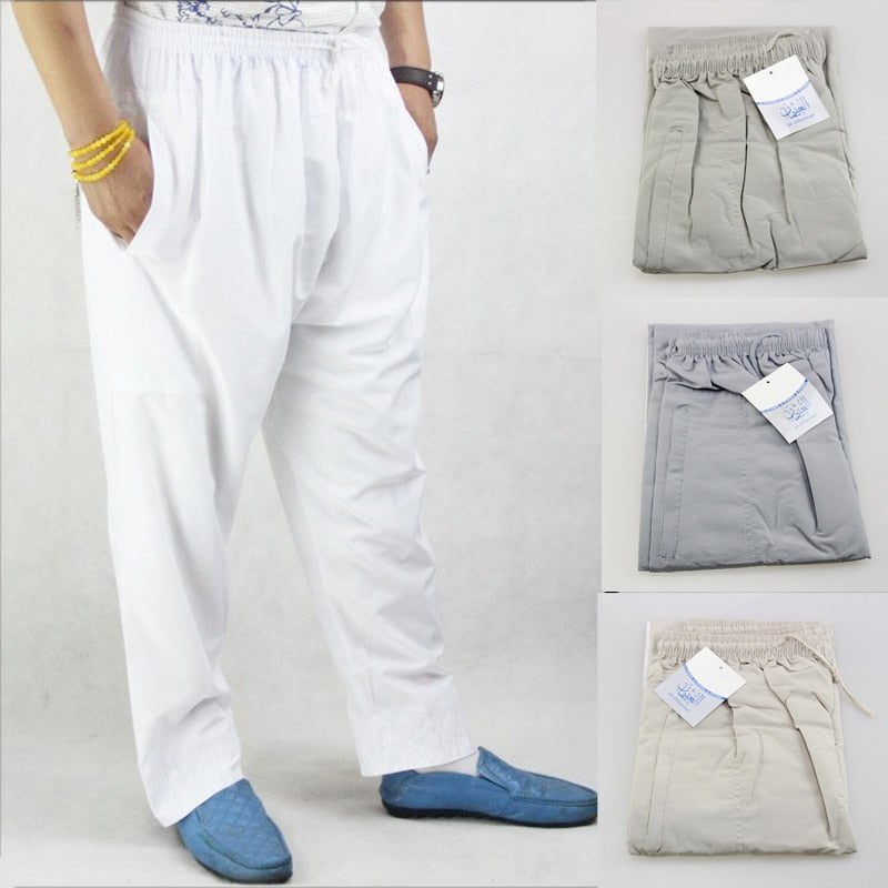 LOOSE COTTON WIDE LEG ISLAMIC TROUSERS