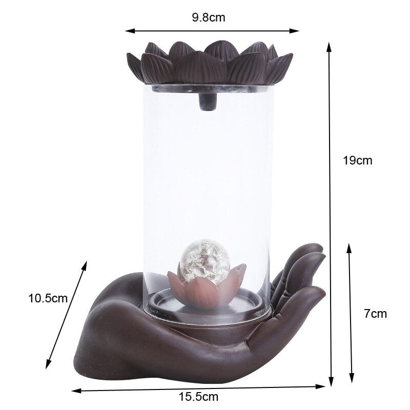 Windproof Backflow Lotus Incense Burner Led Ball