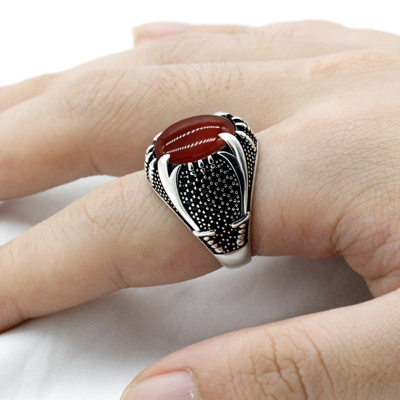 Crimson Aqiq Turkish Sunnah Ring for Men
