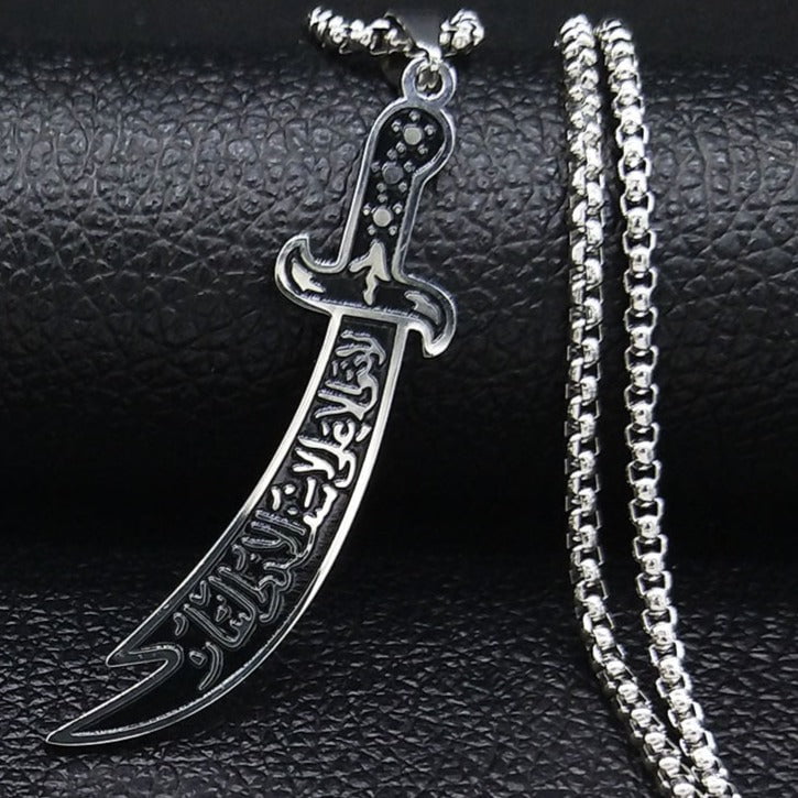 Zul'Fiqar Stainless Steel Necklace for Men Imam Ali Sword