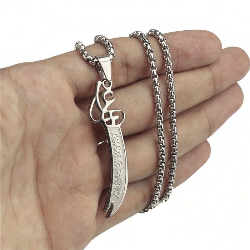 HANDMADE STAINLESS STEEL ZULFIQAR PENDANT